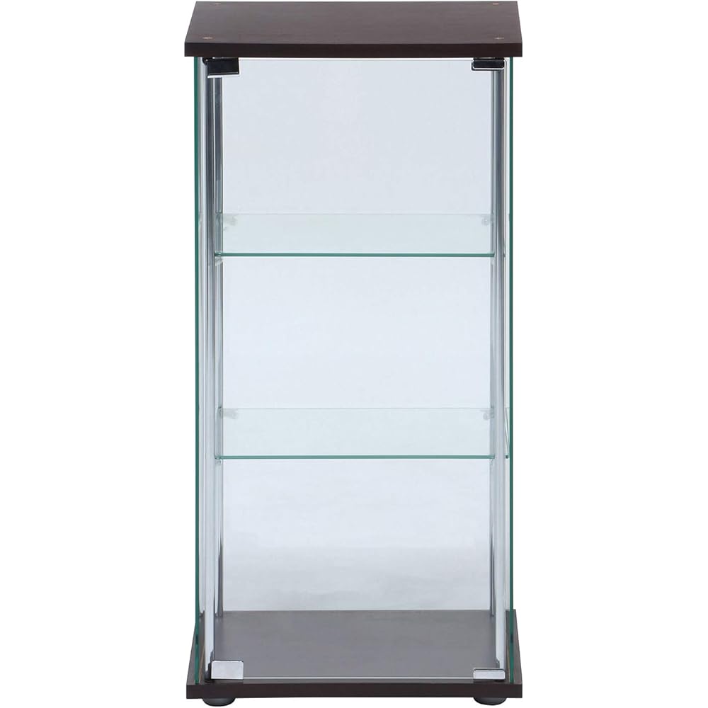 Fuji Boeki Collection Case, Figure Case, 3 Tiers, 42.5cm Wide x 36.5cm Deep x 86cm High, Brown, Tempered Glass, Full Glass, Assembly Required, 96049