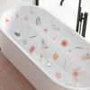 6pcs/Set, Non-Slip Bathtub Stickers, Fresh Floral And Botanical Patterns, Bathroom Stickers, Waterproof Frosted Plastic Tub Decals