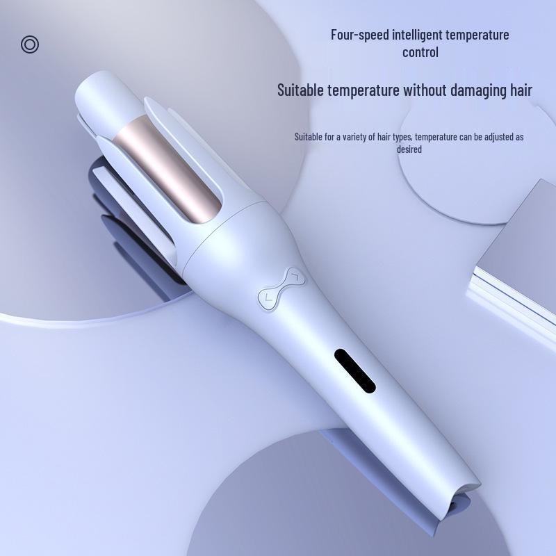32mm Automatic Rotating Curling Iron with Negative Ion, for Long-lasting Styling on Dry/Wet Hair Elegant Blue