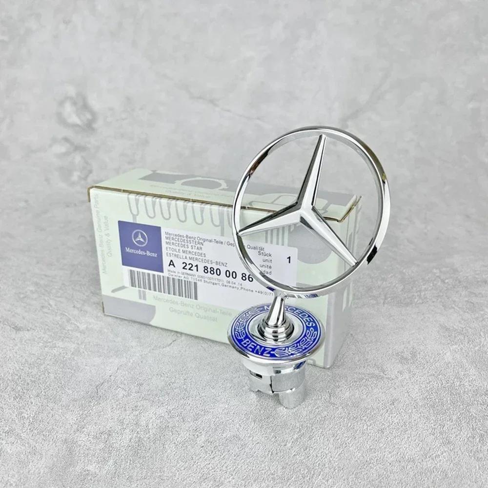 

C200 E200 New For Mercedes Benz 1PCs 44mm 3D Zinc Alloy Car Front Hood Emblem Bonnet Label Badge for Mercedes Benz W204 W210 W22