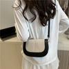 Trend fashion women's bags summer new clamshell splicing contrasting color crossbody women's saddle shoulder armpit bag