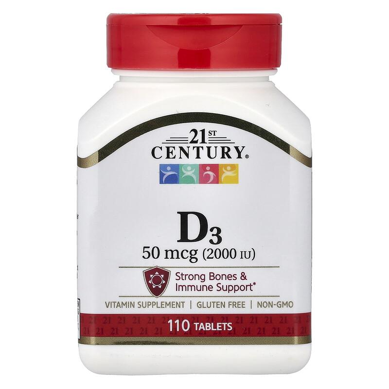 Vitamin D3, 50 mcg (2,000 IU), 110 Tablets