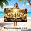 Horse Theme Quick Dry Beach Towel Custom Name Text Print Large Sand Resistant Towel Beach Vacation