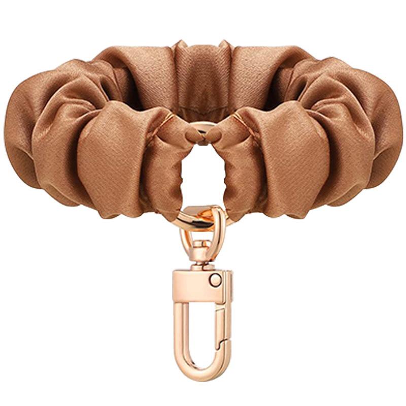 Elegantní ozdoba na klíče s nastavitelným náramkem na zápěstí, koženkový scrunchie na klíče, elastický zápěstní pásek pro ženy
