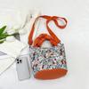 Sommerliche Nylon-Beuteltasche mit Vintage-Blumenmuster, Schultertasche, Umhängetasche, künstlerisches Blumenmuster für Damen