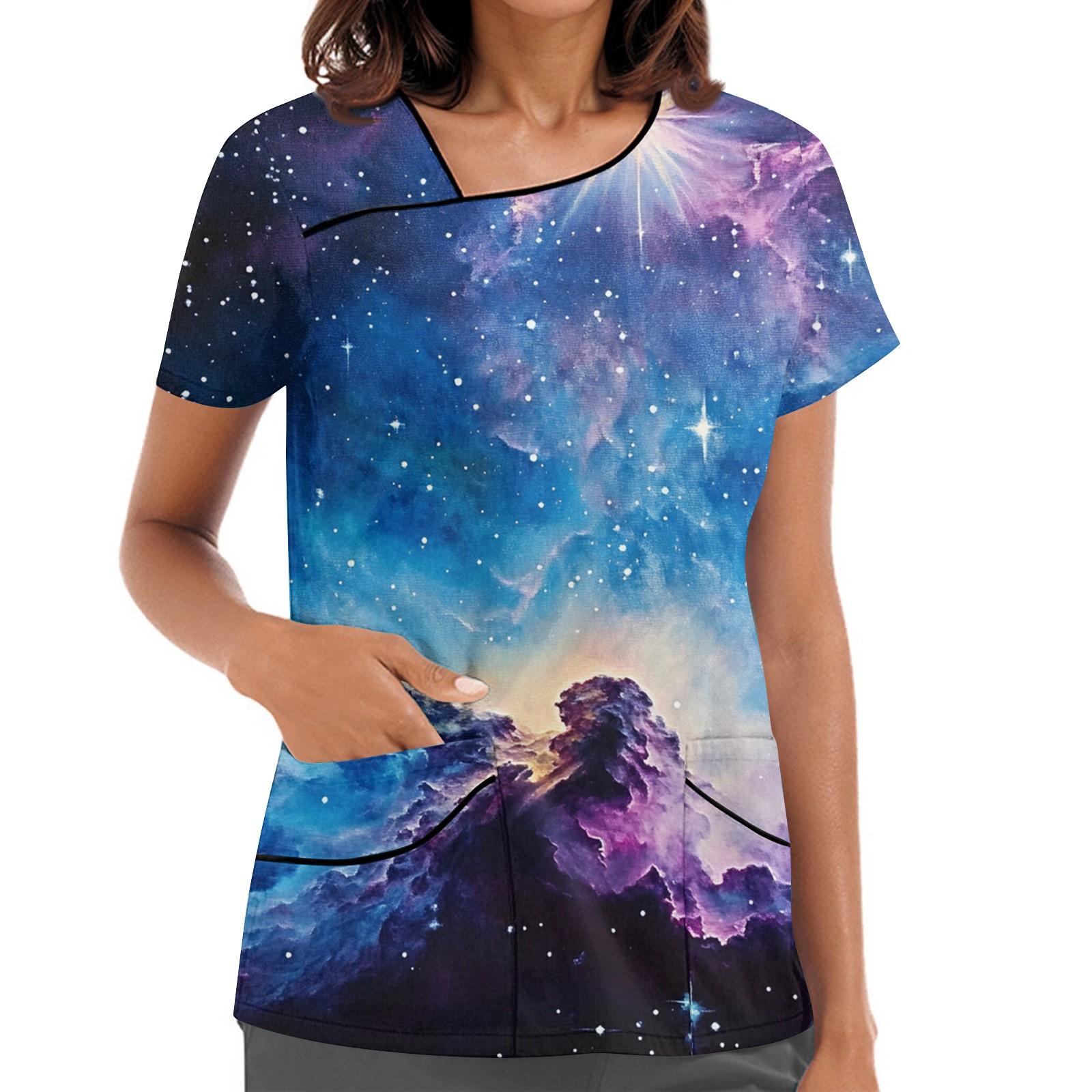 

Женская рабочая одежда с принтом, покатый воротник и двухслойные карманы, базовый верхний пуловер XL