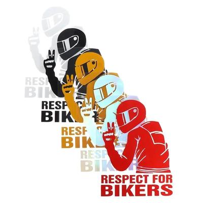 1 pièce 15x11cm Autocollant Moto 3D Respect Autocollants Vinyle pour Voiture Autocollant Graphique Personnalisé pour Moto