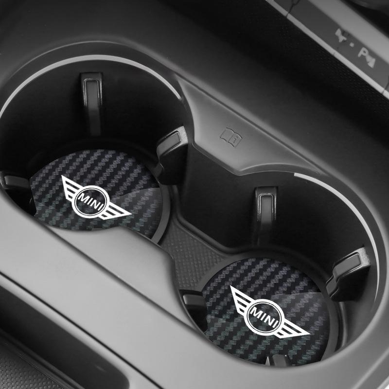 AAAPW1 2Pcs Silica Gel Car Styling Water Cup Pad Groove Coaster Auto Non-slip Mat For BMW Mini Cooper Clubman R55 R56 R57 Countryman