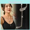 Chic Waterdrop Tassel Necklace Made Of Premium Titanium Steel For Fashionable Women