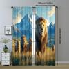 2pc    Drapes Lion and Pride Machine Washable Polyester  Without Electricity Festive Wall Decor Suitable for Holiday Decorations