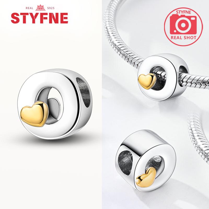 Silver 925 26 Alphabet Letters Charm Heart Love Bead for Charms Bracelets for Women DIY Fine Jewelry Gifts