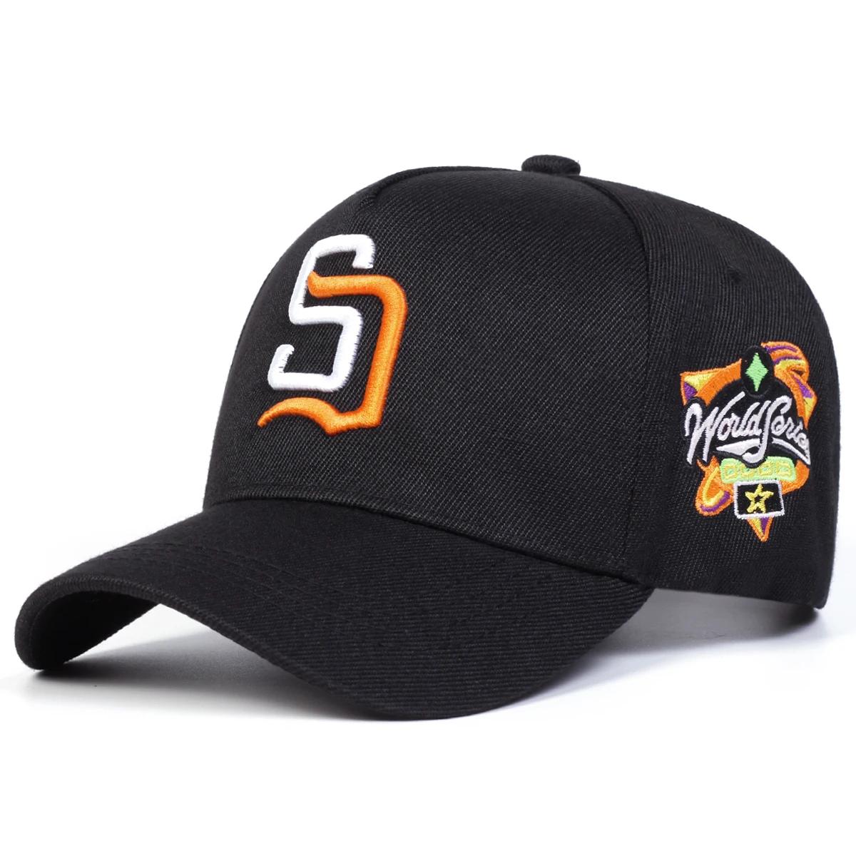 Unisex Sd Letter Stickerei Baseballkappen Frühling Herbst Outdoor Verstellbar Lässig Hüte Sonnenschutzmütze Sportkappe black
