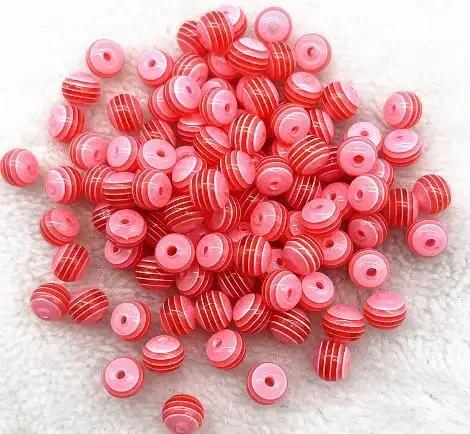 TX02 50pcs 8mm Gorgeous Round Transparency Loose Beads Stripe Jewelry Department DIY Affordable Bracelet Trend Accessories Beads 8mm(50pcs)