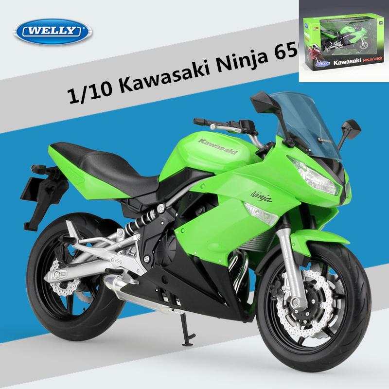 

Welly 1/10 Scale Kawasaki Ninja 650R Alloy Sports Motorcycle Model Diecasts Metal Street Racing Motorcycle Model Simulation Kids Gifts зелёный