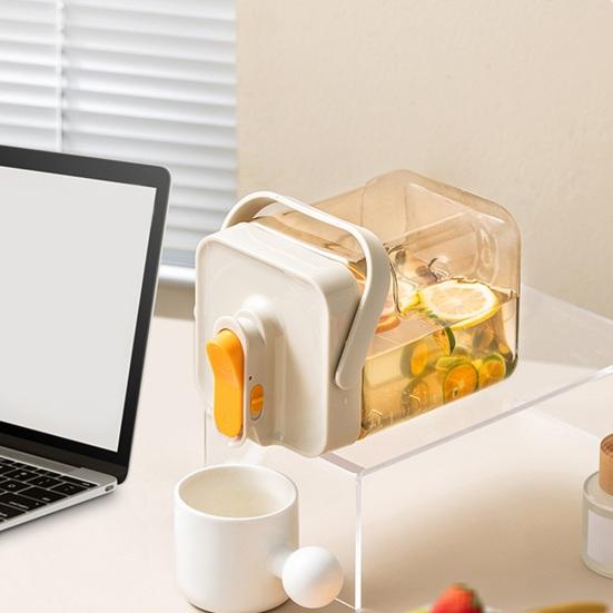 2.3L Cold Kettle Drink Dispenser with Spigot Leakproof Sealed Fruit Infuser Beverage Container for Fridge Seal Filter Faucet Outdoor Use