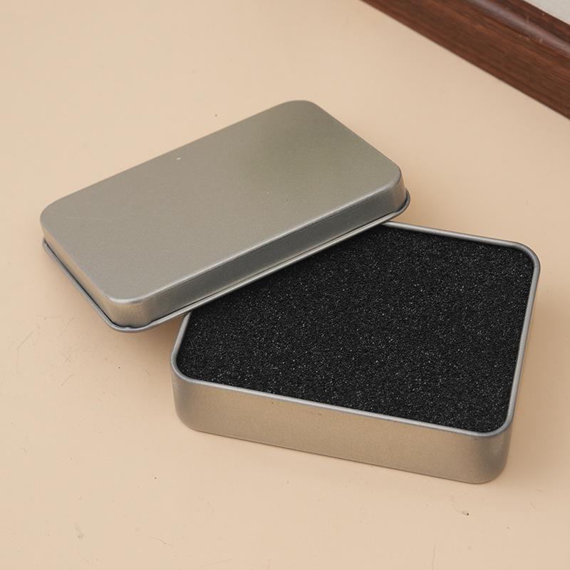 In-stock Mini Silver Rectangular Frosted Tin Box for Jewelry, Hairpins, and Poker Storage