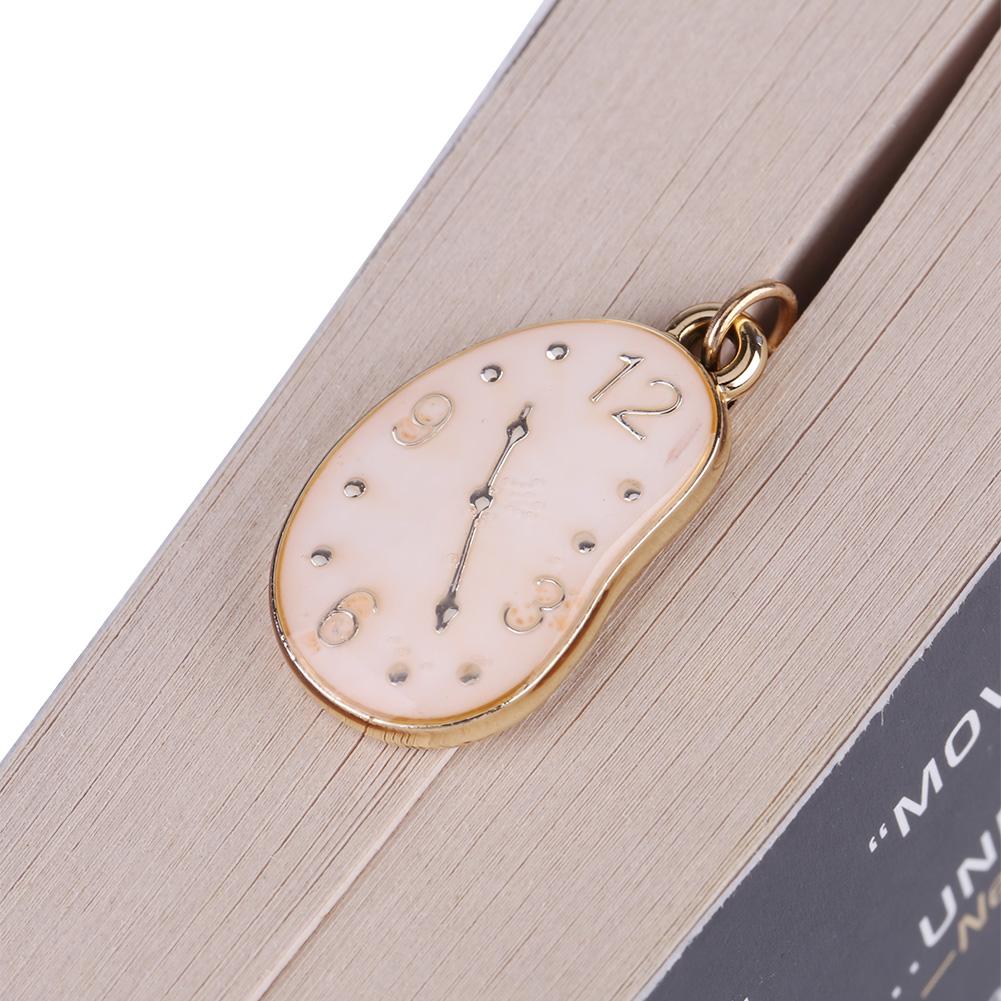 Golden Leaf Novelty Bookmark Clock Motif Alloy Bookmark Gifts Clock Bookmark Book Reading