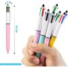 8-Pack Multicolor Ballpoint Pens with Stylus Tip - 4 Colors in One (Red, Blue, Black, Green) 1.0mm Smooth Writing for Planners
