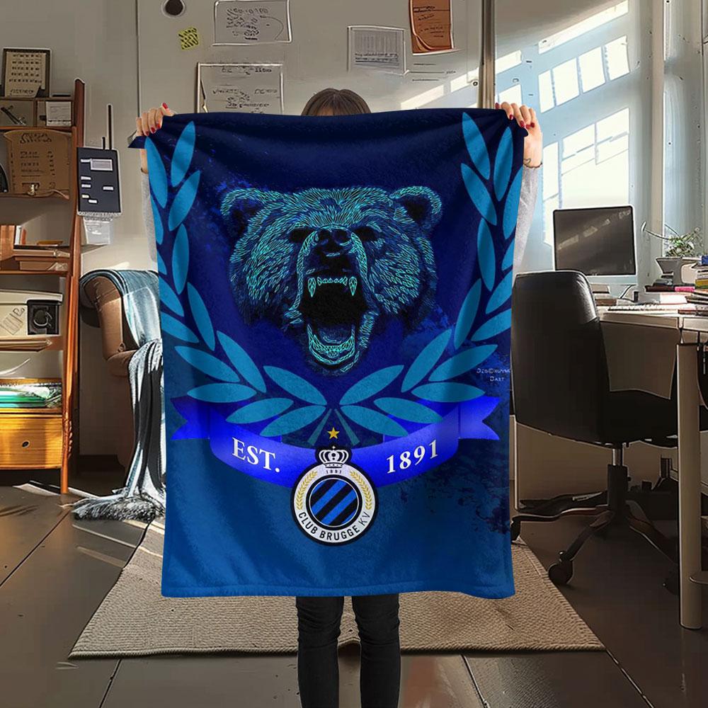 1PC Club Brugge K.V Patterned Flannel Blanket Suitable For All Seasons for Home Decor Warmth and Comfort Gifts Holiday Present