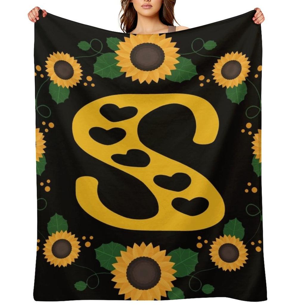 Monogrammbuchstabe S Überwurfdecke Strandbettplaid Weiche Betten für Sofa Decken