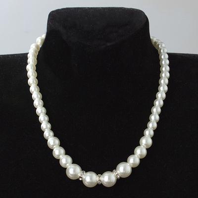 Women  Pearl Necklaces Bangles Earrings Wedding Charm Jewelry Set Gift