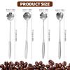 4 Pcs Silver Stainless Steel Coffee Spoon Set, 18cm Gold Flower Design, Multipurpose Tableware Tea, Desserts, and Gifting