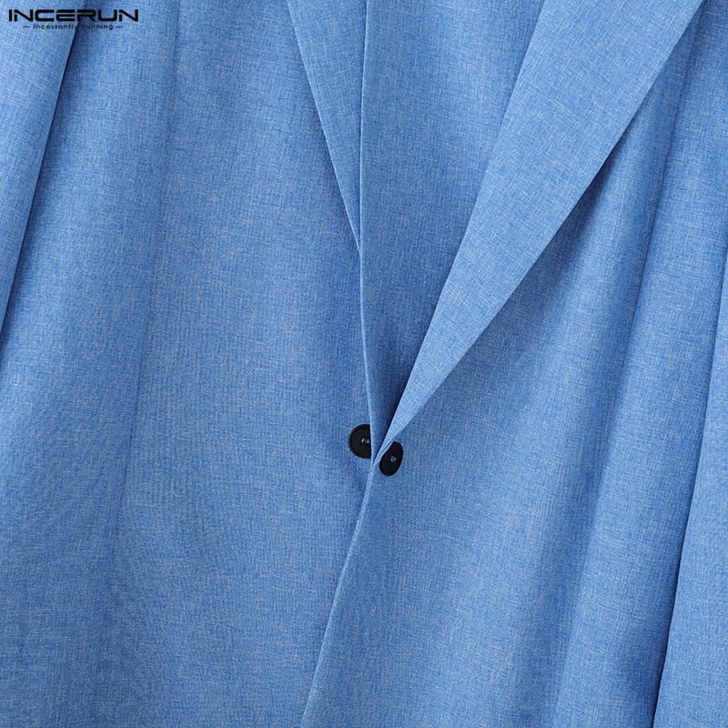 INCERUN Men Sets Lapel Neck Wrap Blazer Tops and Trousers Long Pants Casual Suits Outfits