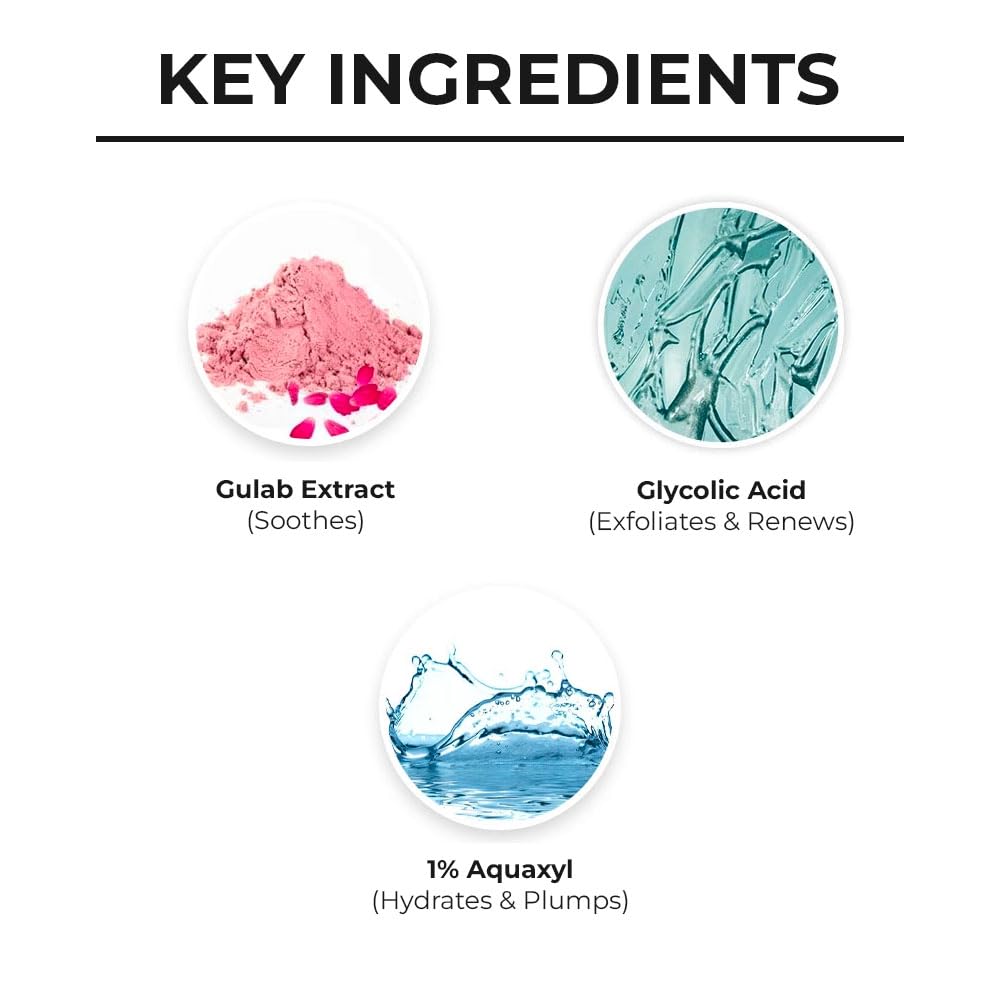 Dr. Sheth's Gulab & Glycolic Acid Oil-Free Moisturizer 50g Pack Hydrating, Lightweight Skin Renewal Formula