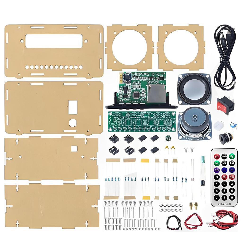 DIY Bluetooth-Compatible Speaker Kit LED FM Radio USB Mini Home Sound Amplifier with Digital Display Soldering Project Practice