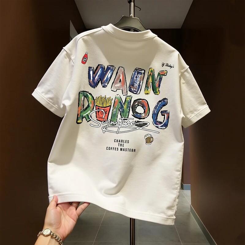 Summer New Style ShortSleeved TShirt For Unisex Pure Cotton AmericanStyle Cool And Rugged Round Neck Loose Fit Casual Style