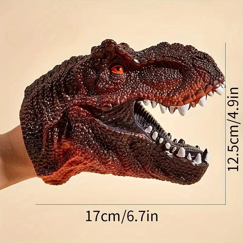 Soft Hand Puppets Dinosaur Head Model Toy Role Play Pet Cat Dog Teasing Toy Tyrannosaurus Rex Shark Animal Cosplay Toy Kids Gift