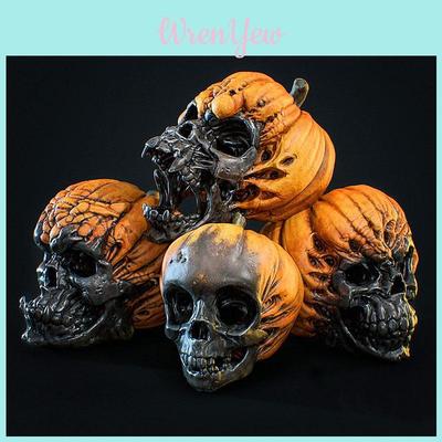 Sinister Pumpkin Skull Decoration For Halloween Outdoor Garden