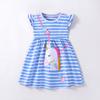 Girls Summer Cotton Sleeveless Unicorn Striped Princess Dress For Kids And Toddlers