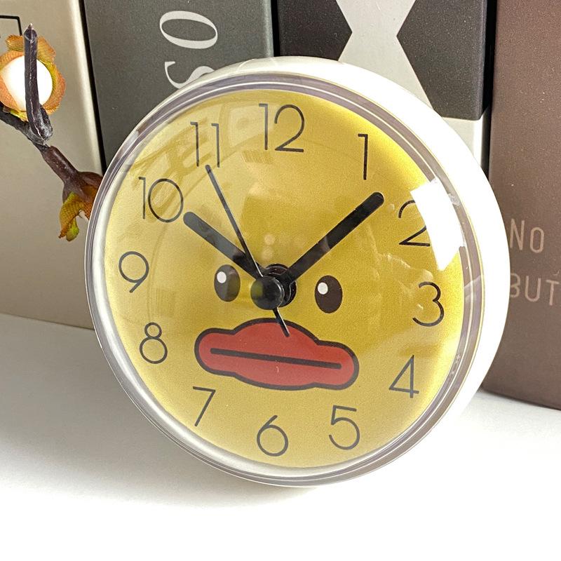 Mini Anti-Fog Suction Cup Wall Clock - Waterproof Quartz Clock for Bathroom and Kitchen, 7cm