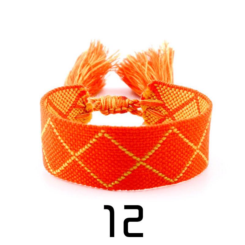 Women Fashion Jewelry Gift Colorful Decorative Pattern Embroidered Handmade Woven Bracelet Bohemian
