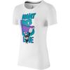 Cartoon Print Panda Letter Round Neck Cotton Short Sleeve T-Shirt Women Tops White 848899-100