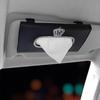 Bling Rhinestone Crown Sun Visor Tissue Box Cover, Hanging Car Tissue Holder Made of Faux Leather, Creative High-End Automotive Accessories.