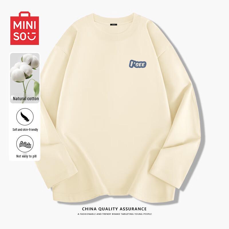 MINISO Men's Pure Cotton Long Sleeve T-Shirt