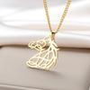 My Shape Geometric Horse Head Pendant Necklaces for Women Men Stainless Steel Gold Plated Animal Charm Jewelry Gifts for Friend