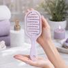 Escova de Cabelo Ventilada com Cabo Ergonômico, Escova Massageadora para Couro Cabeludo de Secagem Rápida, Escova Curva Desembaraçadora para Cabelos Longos, Espessos, Cacheados e Molhados