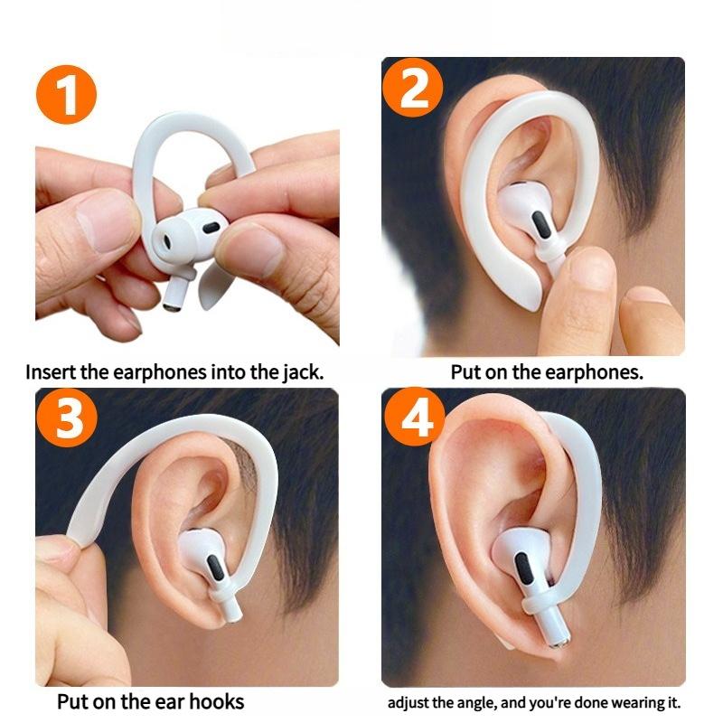 1PAIR Applies To All Bluetooth Headphones AirPods 3 Headphones Anti-lost Ear Hanging Accessories Earcap Earmuffs Silicone Ear Hanging Artifact