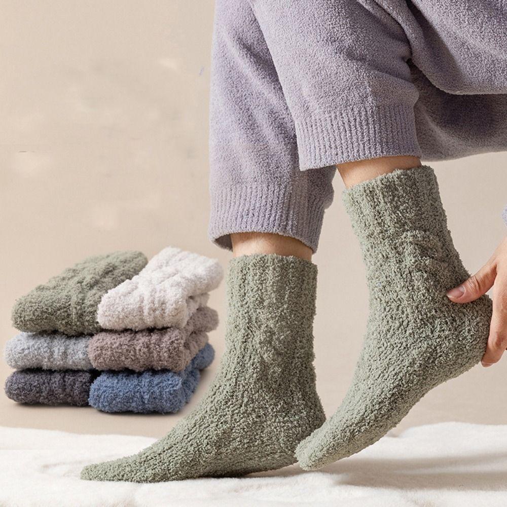 Lovely Thicken Soft Breathable Japanese Coral Velvet Medium Tube Socks Man Socks Harajuku Hosiery