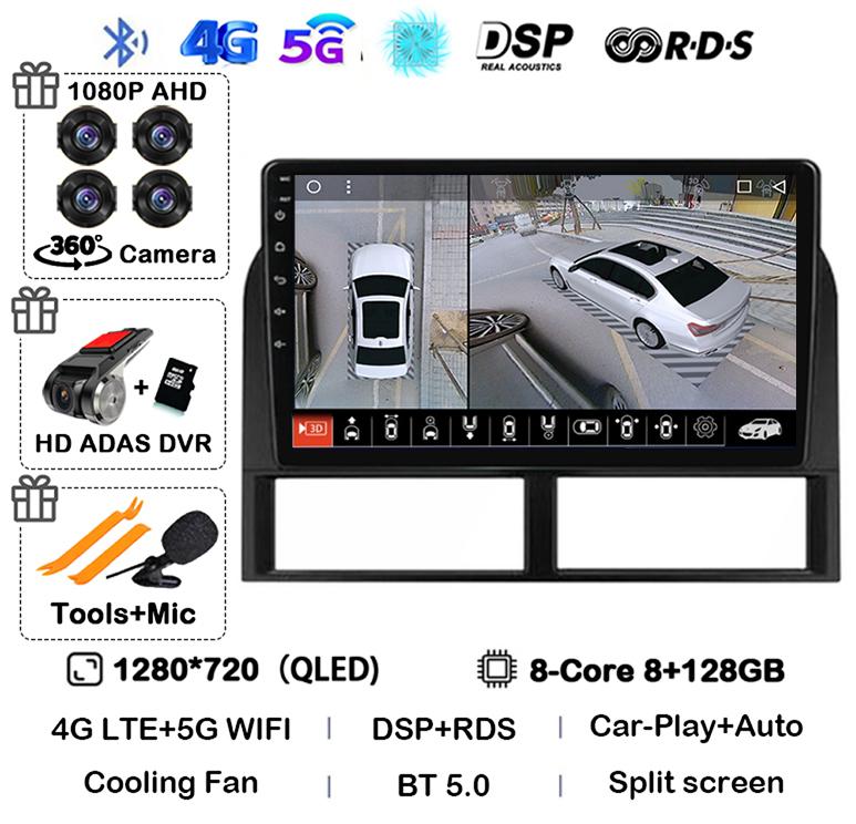 Android 14 Carplay Wifi+4G Car Radio For Jeep Grand Cherokee II WJ 1998-2001 2002 2003 2004 Multimedia Video Player GPS Stereo
