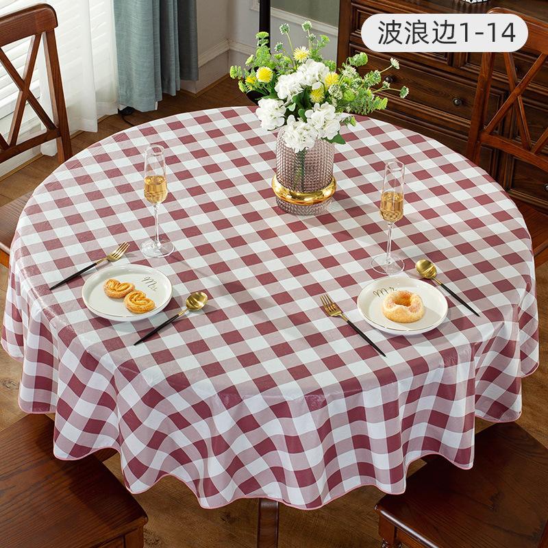 Hot Sale Printed Round Table Cloth PVC Waterproof Oil-proof Tablecloth Home Dining Lace Table Cover for Wedding Party Decor