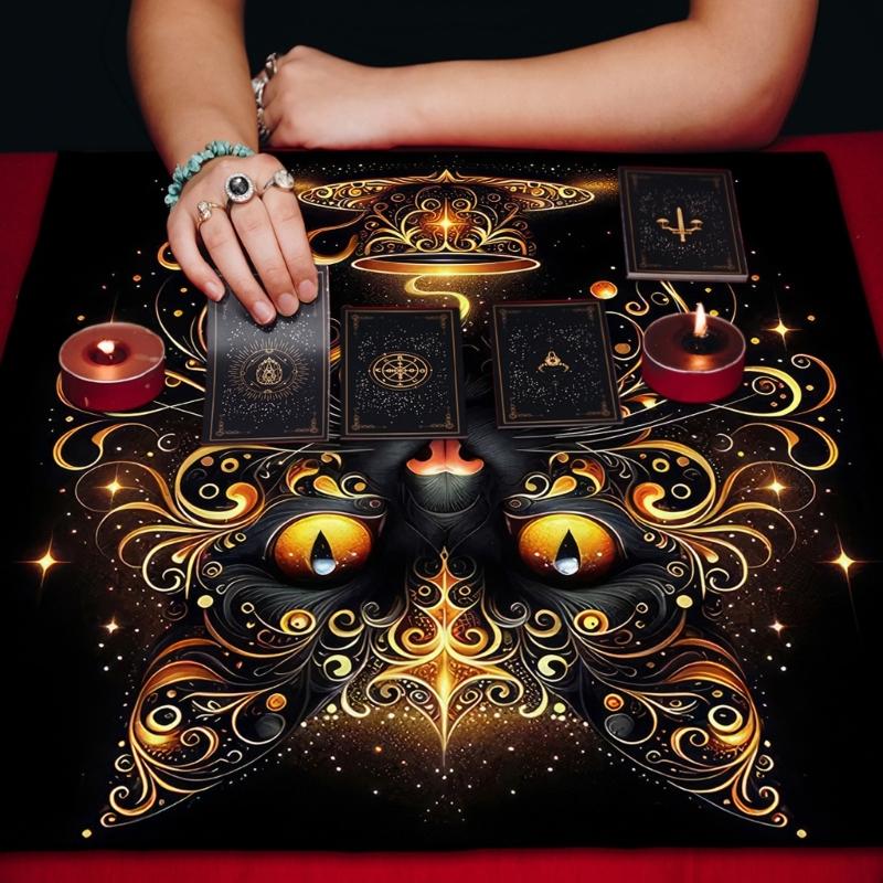 Luxurious Velvets Tarots Cloth Soft Velvets Divination Mats Mystical Symbols Enhances Spiritual Practice