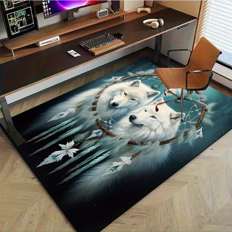 1pc. Dreamcatcher Wolf Print Rug for Home Decor, Office Carpet, Chair Cover, Outdoor Mat, Gift Idea