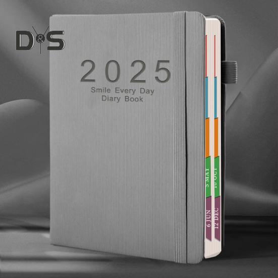 Tagesplaner 2025, eine Seite pro Tag, Jan.-Dez., A5, Tagesplaner 2025, Tageskalender, monatliche Registerkarten, Hardcover, 2025, Stunden-Terminbuch