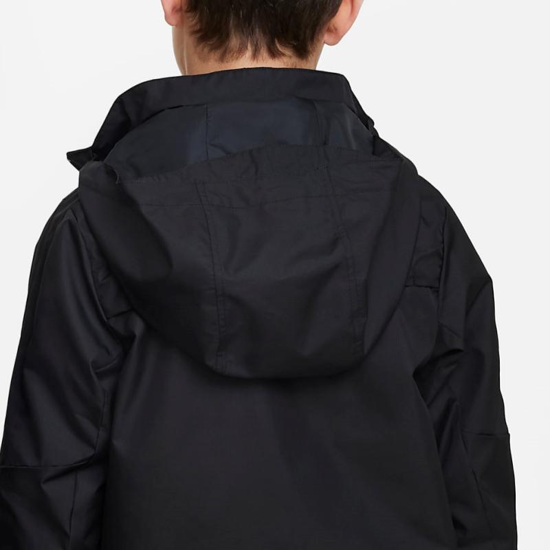 Nike Solid Color Brand Logo Zip Jacket Kids Jackets Black DX5494-010