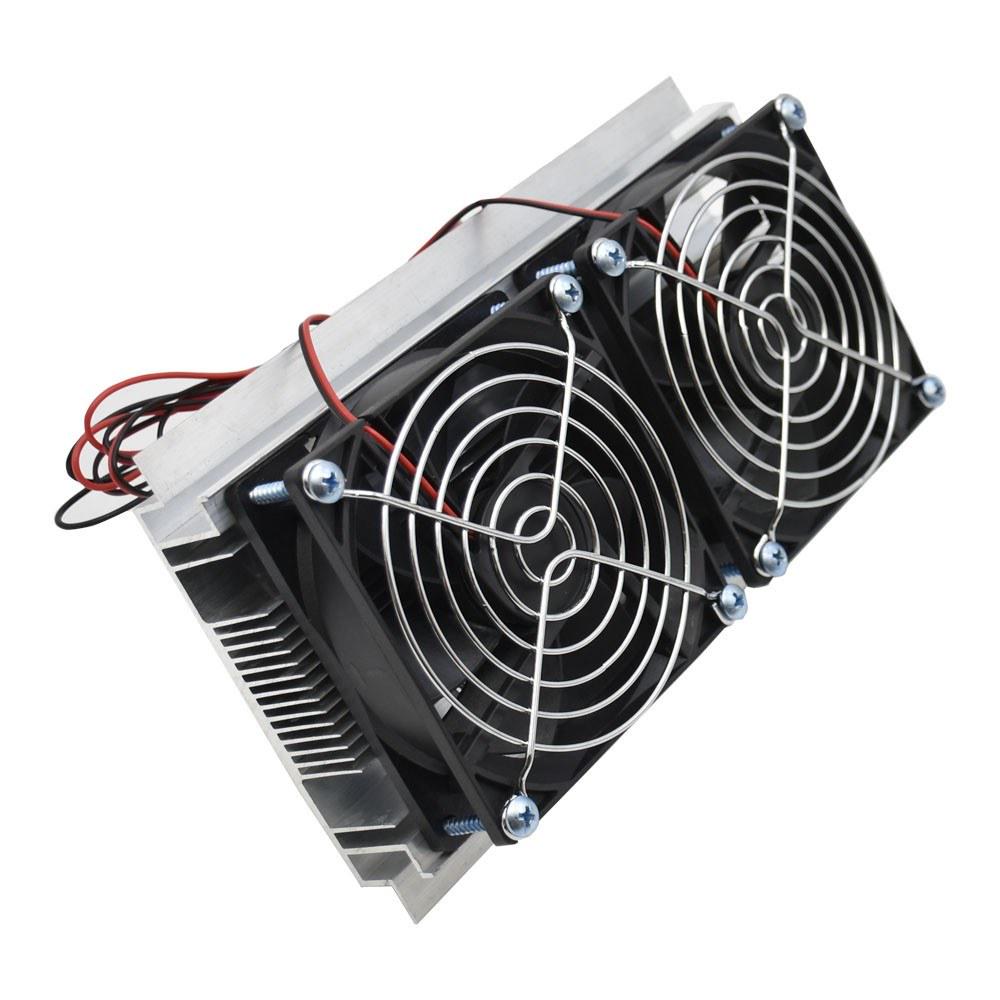 Durable Thermoelectric Peltier Refrigeration Cooling System Kit Semiconductor Cooler Large Radiator Cold Conduction Module Double Fans Durable Thermoelectric Peltier Refrigeration Cooling System Kit Semiconductor Cooler Large Radiator Cold Conduction Module Double Fans