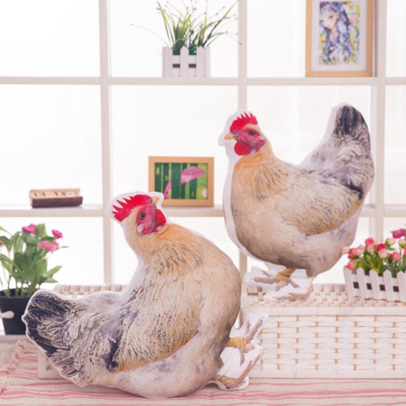 Realistic Rooster Hen Plush Pillow Lifelike 3D Print Soft Fluffy Fabric Stuffed Toy for Home Decor Kids Sleep Companion Gift